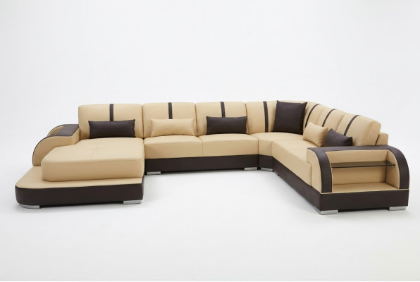 Leather couch upholstery seat corner set modern design sofas living landscape U shape