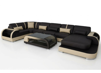 Leather Couch Upholstery Seat Corner Set Modern Design Living Landscape U-Shaped Sofas