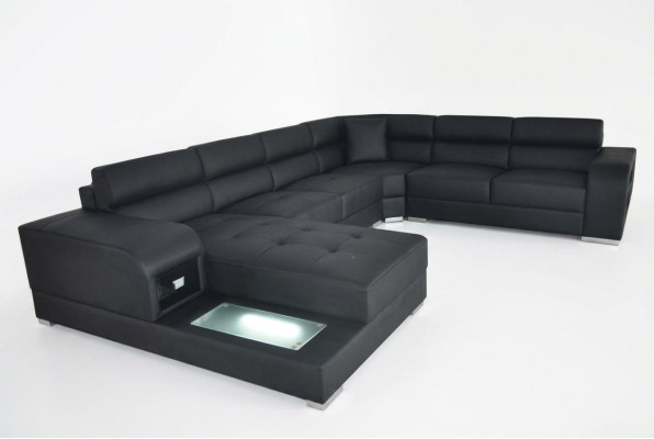 Leather sofa couch living landscape suite design modern corner sofa U-shape G8029
