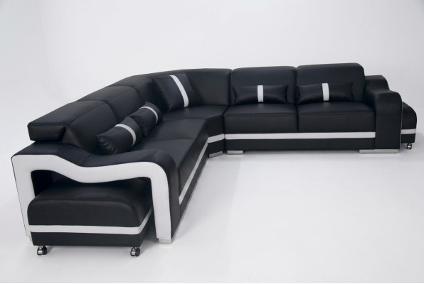 Leather sofa couch living landscape suite modern design corner sofa L-shape