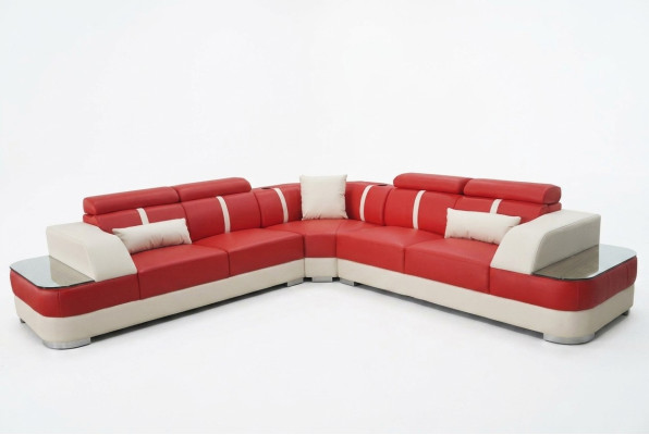 Leather Sofa Lounge Suite Design Modern Corner Sofas Luxury L-Shape G8026B
