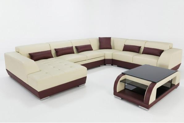 Leather sofa couch upholstery corner designer living landscape sets corner new set