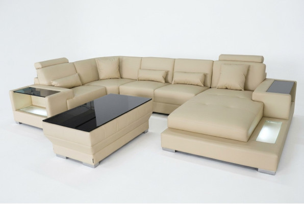 Leather Sofa Couch Upholstery Corner Designer Suite Living Landscape Suites Corner New