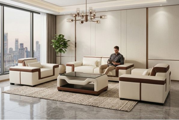 Sofa Upholstery Leather Couch Seat Complete Set Modern Suite 3+2+1 Living Landscape