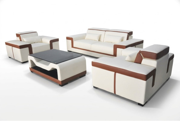3+2+1 Sofa Couch Upholstery Leather Fabric Couches Sofas +Table Complete Set New
