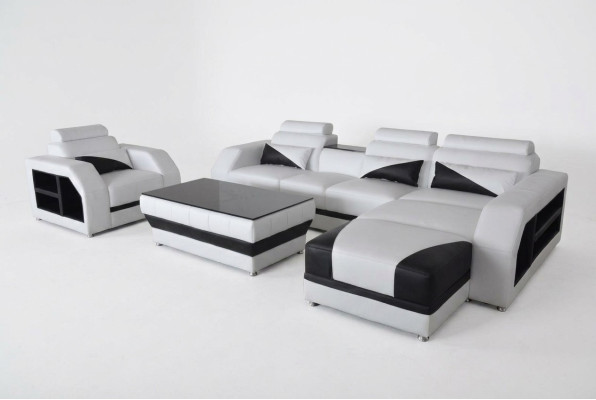 Leather corner sofa set sofas couches upholstery living landscape armchair corner