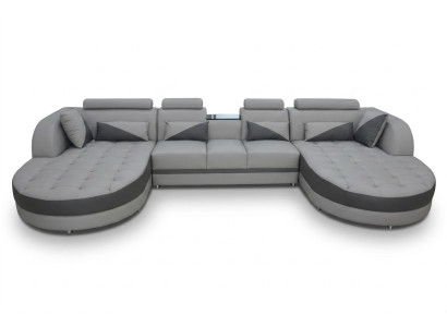 Corner sofa upholstery couch seating corner leather suite U-shape living landscape