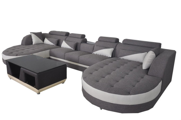 Leather Sofa Modern Couch Upholstered Living Area + Table Sofas Corner Seat Design