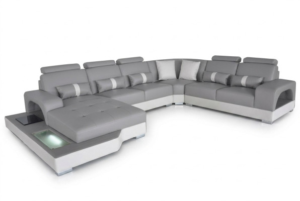 Leather corner sofa corner living room suite design modern couch