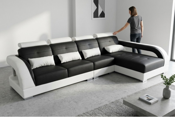 Leather corner sofa couch upholstery sofas living landscape luxury suite