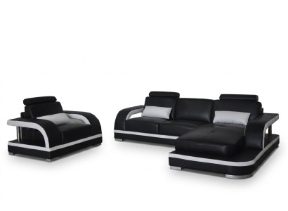Corner sofa cushions couch seating corner leather suite armchair L shape living landscape new