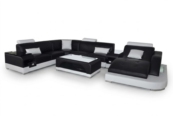 Leather Sofa Modern Seating Couch Design Upholstered Corner Sofas Living Landscape + Table