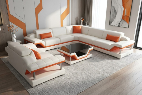 Corner sofa upholstery couch seat corner leather set living landscape modern