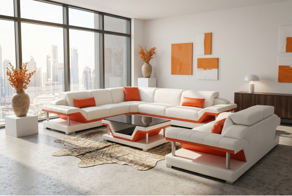 Leather corner sofa set sofas couches upholstery living landscape luxury corner