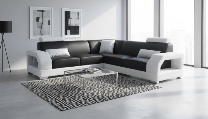 XXL Couch Corner Sofa Leather Living Landscape Suite Design Modern Sofa L-Shape G8001B