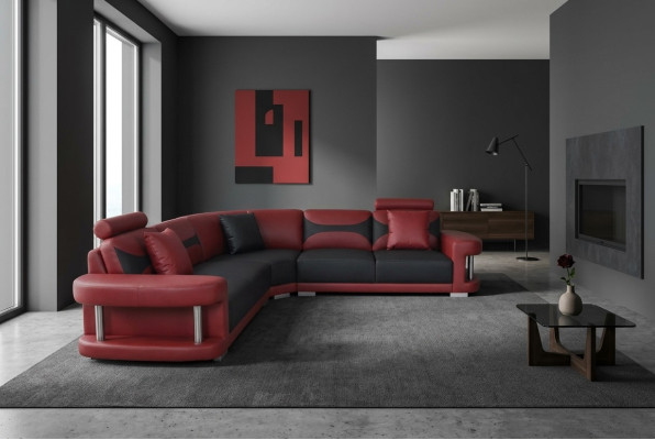Leather Modern XXL Couch Living Landscape Leather Sofa Sofa Set Sofa L-Shape F3001B