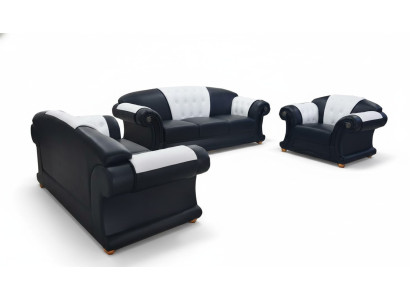 3+2+1 Set Leather Sofa Couch Upholstery Couches Sofas Living Landscape Luxury New