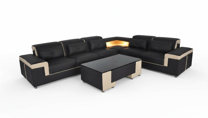 Corner Leather Modern XXL Couch Living Landscape Sofas Sofa L Shape B2021 Table