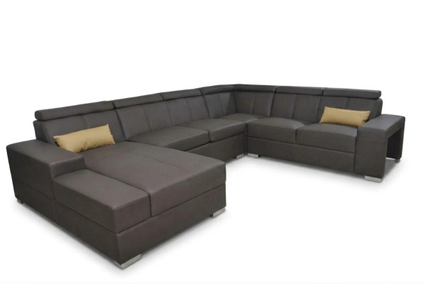 Corner Leather Modern XXL Couch Living Landscape Leather Sofa U-Shape C4010 Table New