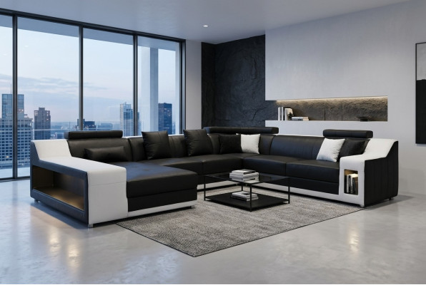 Living room couch leather landscape sofa upholstery suite corner sofas seating suites new
