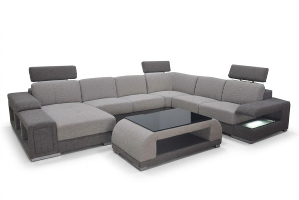 Corner Sofa Corner Modern XXL Couch Living Room Landscape Textile Suite U Shape B2015 Fabric