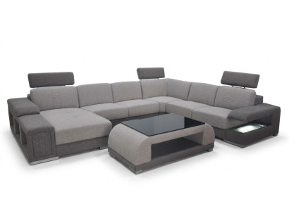 Corner Sofa Corner Modern XXL Couch Living Room Landscape Textile Suite U Shape B2015 Fabric