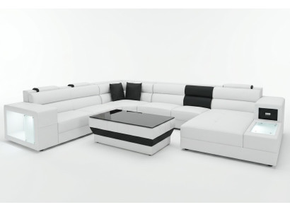 Corner Leather Modern XXL Couch Living Landscape Leather Sofa Sofa U-Shape B2006