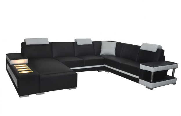 Designer leather upholstered corner sofa upholstered corner landscape room big leather.