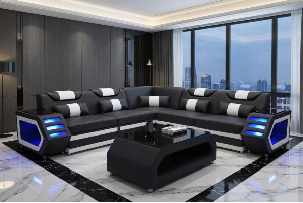 Designer upholstered couch corner leather corner sofa upholstered landscape room