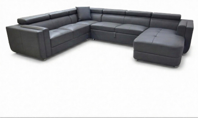 Designer leather upholstered corner seat leather sofa cushion corner landscape room A1186