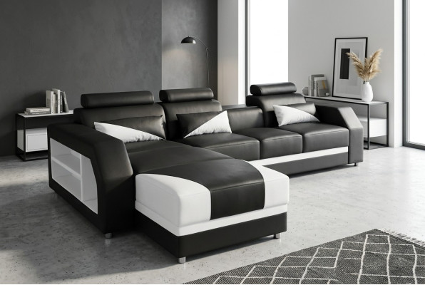 Design leather upholstery seat room corner living sofa couch set designer