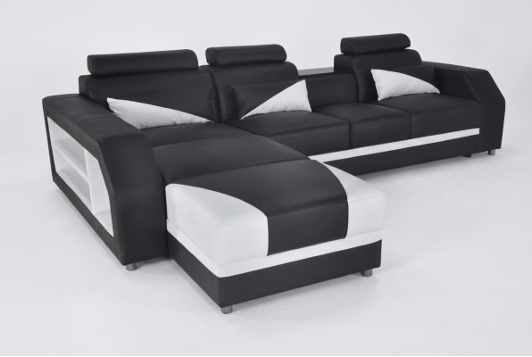 Design leather upholstery seat room corner living sofa couch set designer