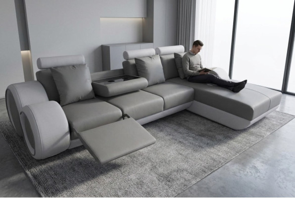 Design sofa couch corner leather corner suite corner landscape upholstery L shape