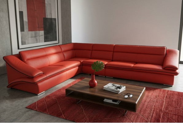 Design leather upholstered seat corner leather corner landscape room new sofa