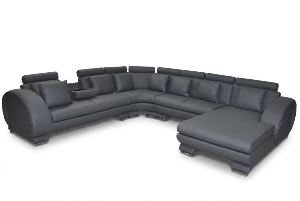 Corner leather sofa couch upholstery seat living landscape design XXL U shape