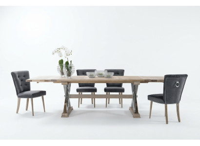 Chesterfield designer chair with knocker, upholstered dining room armchairs