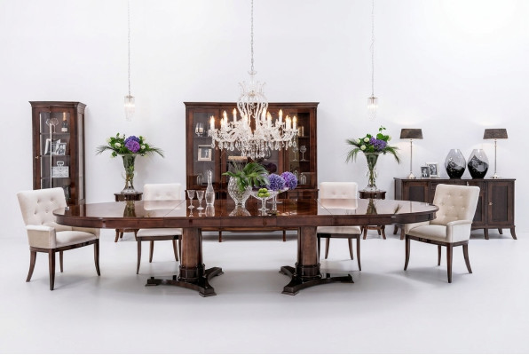 Luxury Living and Dining Room Set 8 Piece Suite Table Sideboard Chairs Display Cabinet