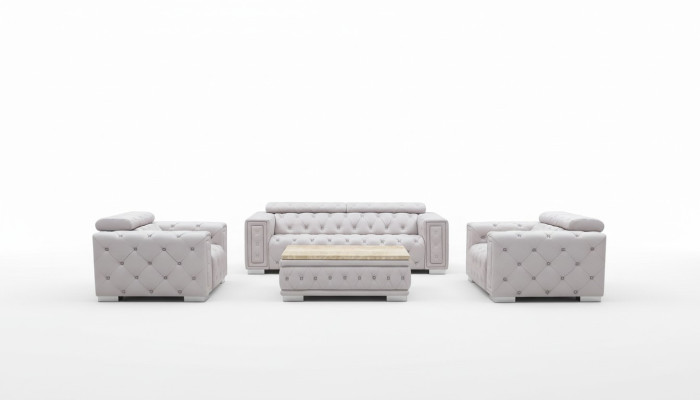 Couch Set Upholstery Leather Design Chesterfield Sofa Set 3+2 Seater New