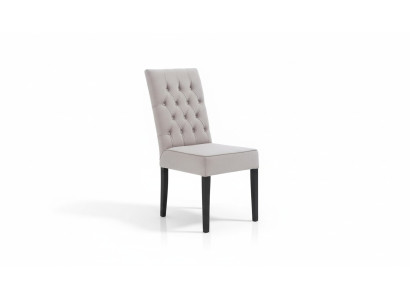 Chesterfield armchair, upholstered textile chair, seat with fabric or velvet, real wood chairs.