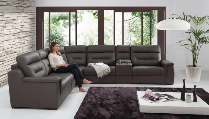 Corner sofa with storage, cooling compartment, bed function, sleeping sofa, couches, upholstery living landscape