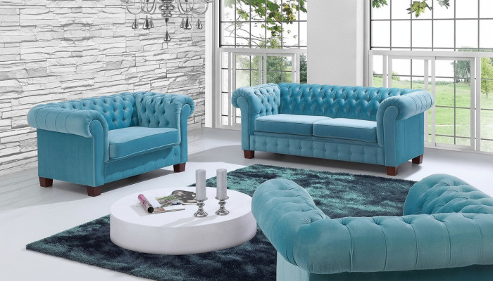 Chesterfield 2+1+1 Sofa Set Couch Upholstery Seating Suite Sofa Couches