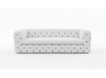 XXL Design Sofa Couch Upholstery 4-Seater English Chesterfield Velvet Sofas Couches