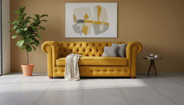 Chesterfield three-seater velvet couch cushion sleep sofa couch bed function new