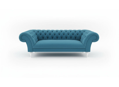 Textile 3 Seater Blue Fabric Design Couch Upholstered Sofas Modern Sofa Chesterfield