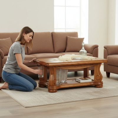 Solid wood table, classic sofa side tables, handcrafted wooden coffee table, new.