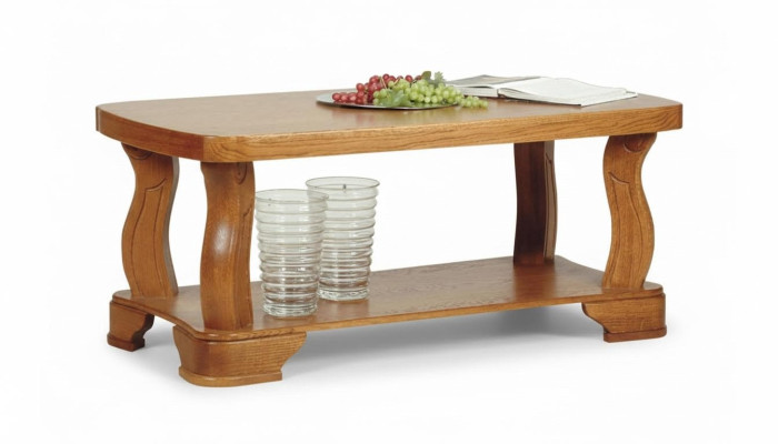 Handcrafted real wood sofa side tables classic living room table