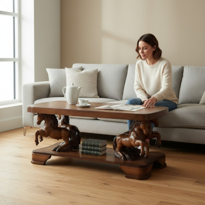 Real handcrafted horse wood table sofa tables side table 137cm classic sofa