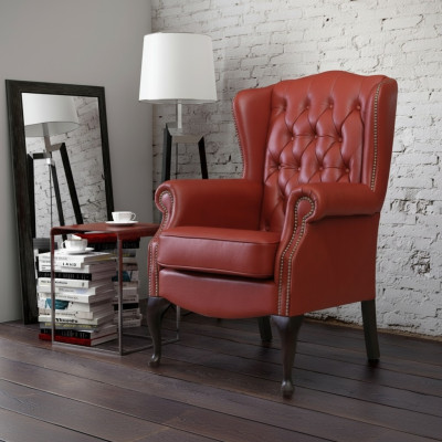 Wingback chair armchair club TV chair upholstered sofa single seater relax Chesterfield