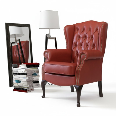 Wingback chair armchair club TV chair upholstered sofa single seater relax Chesterfield