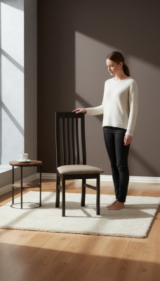 Dining room set chair suite 4x chairs upholstered backrest solid seat
